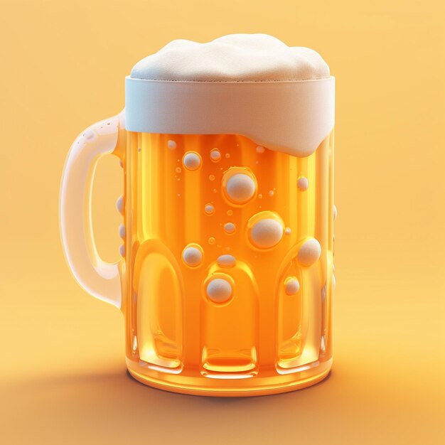 La bière de dessin animé 3D