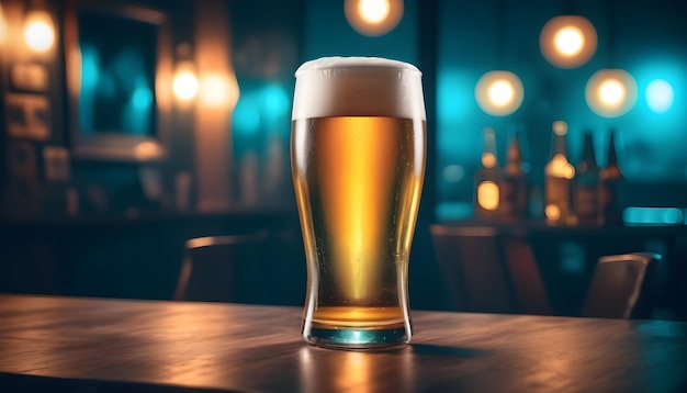 La bière Lager froide sur une table