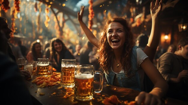 La bière sur la table de l'Oktoberfest