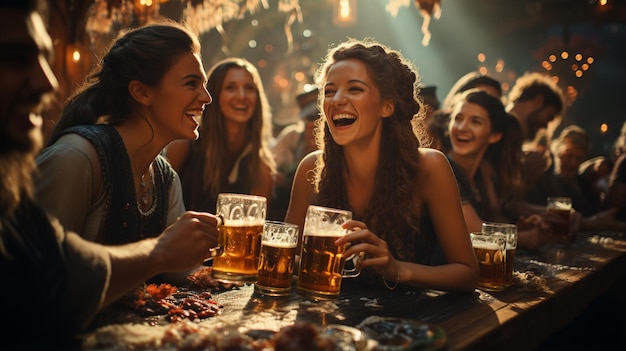 La bière sur la table de l'Oktoberfest