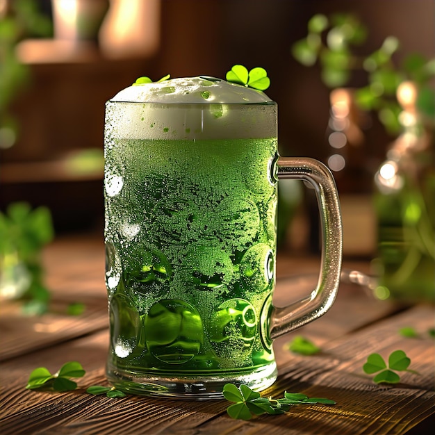 La bière verte pour célébrer la fête de Saint-Patrick