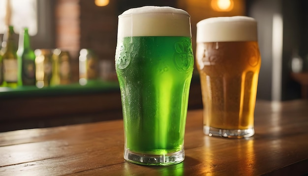 La bière verte pour la fête de Saint-Patrick