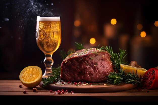 Bière à la viande et au citron Journée internationale de la bière