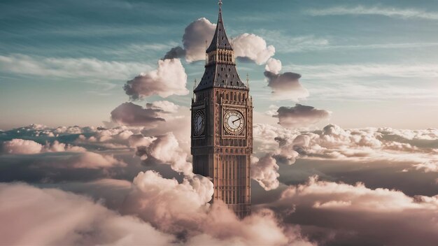 Big Ben dans le ciel avec des nuages