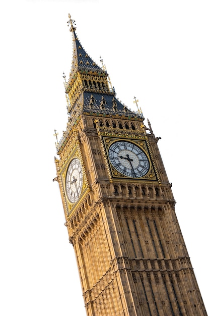 Big Ben isolé sur fond blanc London UK