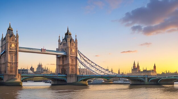 Big Ben et le pont de Westminster au coucher du soleil London UK