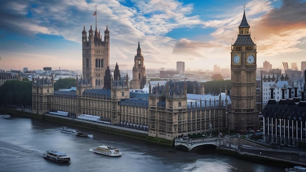 Bigben et la maison du parlement à Londres, en Angleterre, au Royaume-Uni