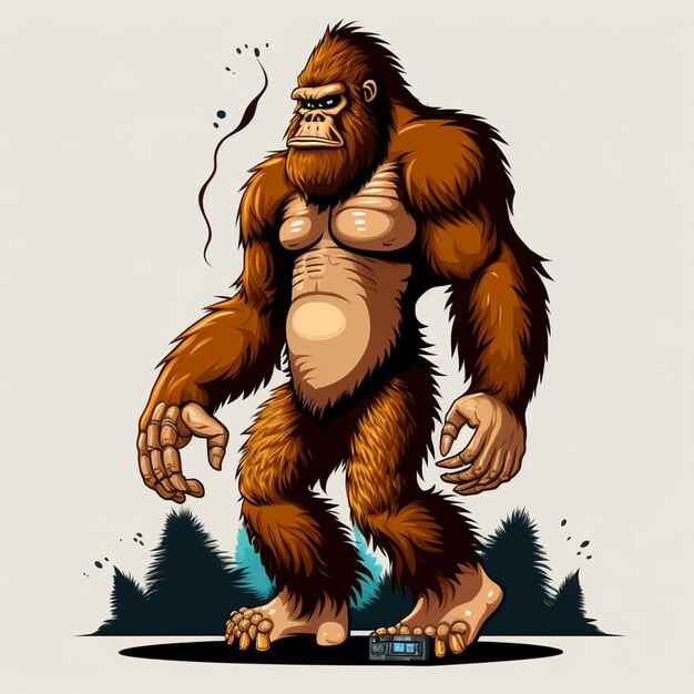 Bigfoot, corps entier, caractère, vecteur, illustration