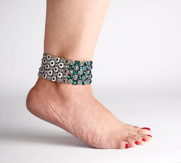 Bijoux pied cheville bracelet bracelet fond avec place pour la bannière de texte Accessoires de mode