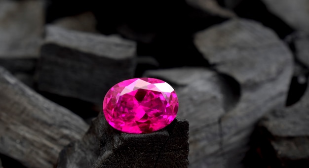 : Bijoux pierres précieuses bague saphir rose