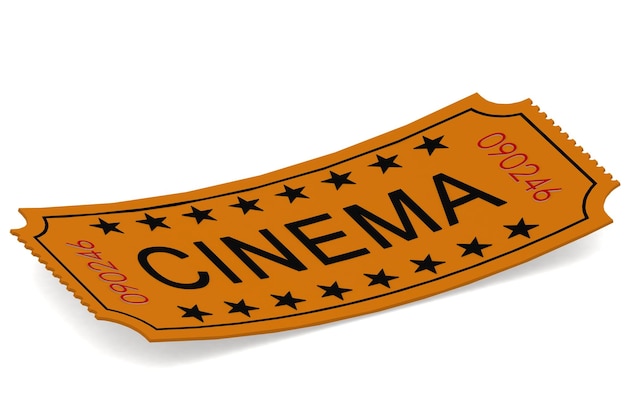 Photo billet de cinéma isolé sur fond blanc