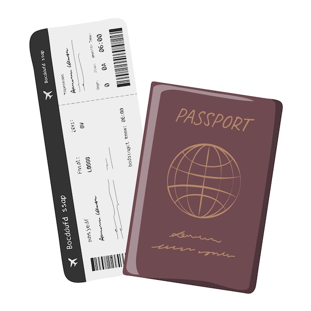 Billet de passeport png illustration esthétique fond transparent