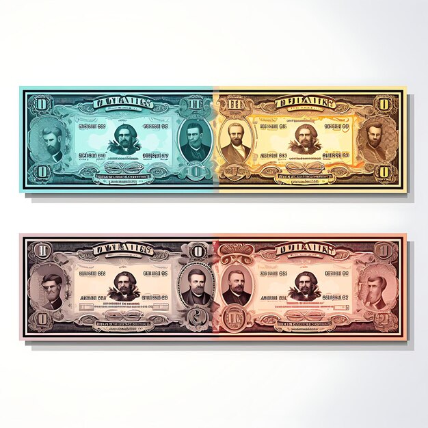 Des billets de banque de couleurs variées Conception d'idée créative nationale