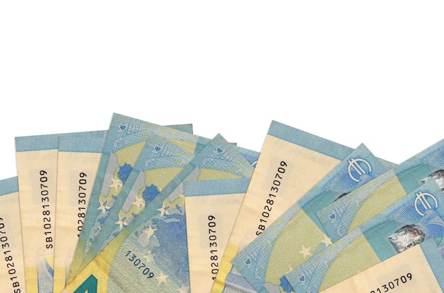 Billets en euros portant sur une surface blanche