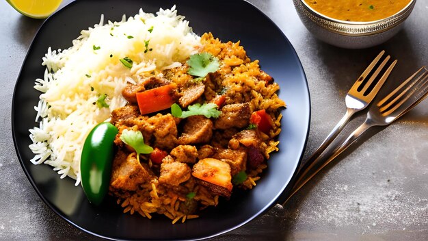 Biriyani sur une assiette