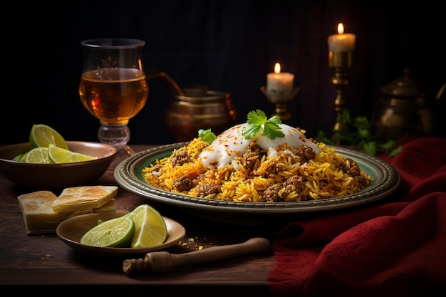 Biryani avec des lentilles savoureuses