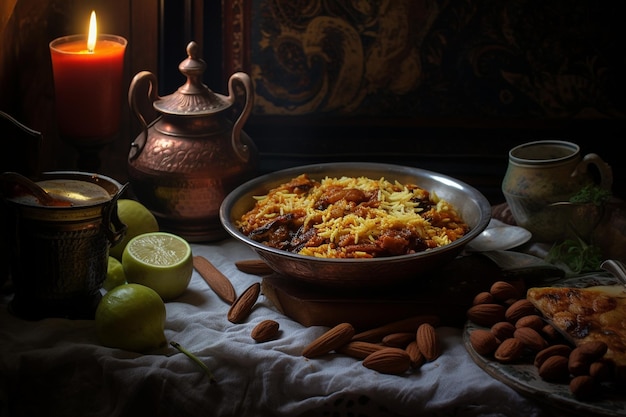 Biryani avec des noix de cajou rôties