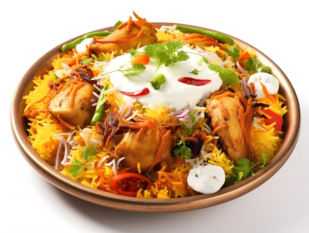 Biryani de poulet aromatique avec raïta Generative AI