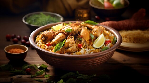 Biryani de poulet gourmet généré par AI