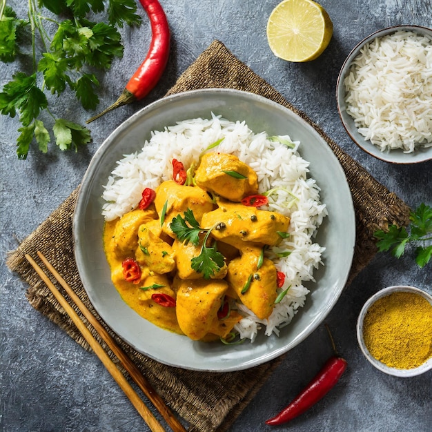 Biryani végétal ou pulav végétal Curry riz frit sur les plats