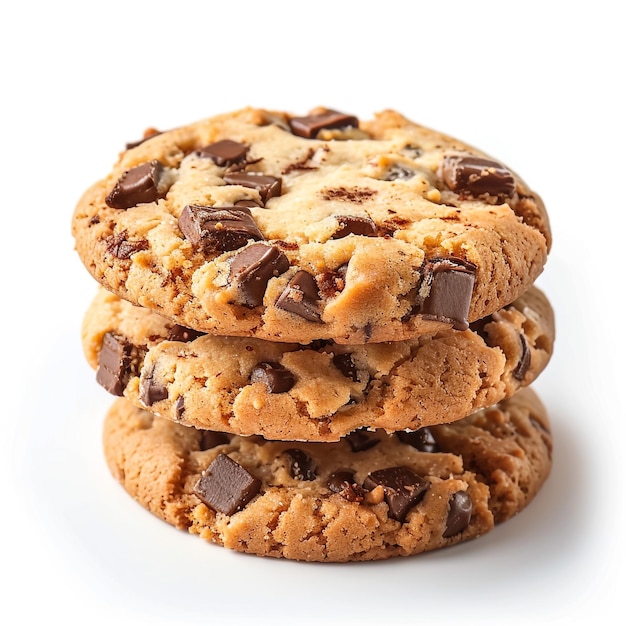 Un biscuit au chocolat isolé sur fond blanc