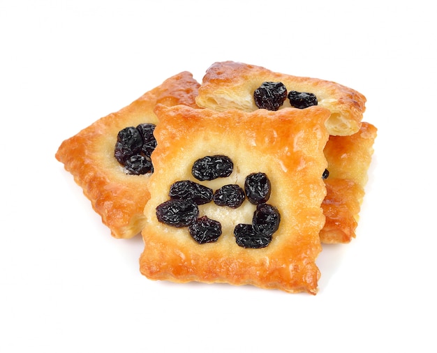 Biscuit aux raisins secs isolé