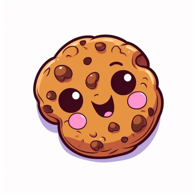 Un biscuit de dessin animé avec des yeux et un sourire dessus