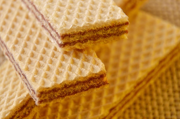 biscuit gaufrette avec garniture en détail