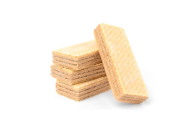 Biscuit gaufrette vanille isolé