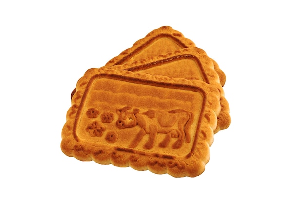 Biscuit isolé sur fond blanc. Pâtisserie sucrée.