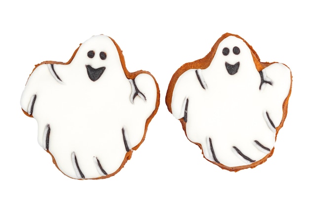 Biscuit de pain d'épice Halloween isolé sur blanc