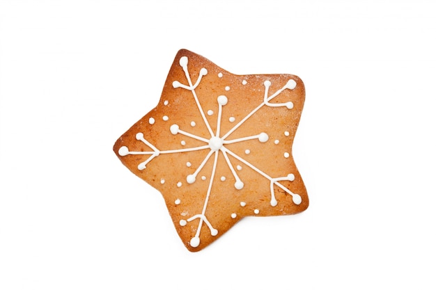 Biscuit de pain d&#39;épice maison de Noël sur blanc