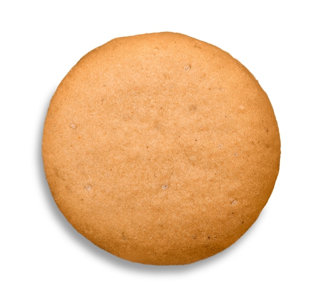 Biscuit de pain d'épice rond sur fond blanc