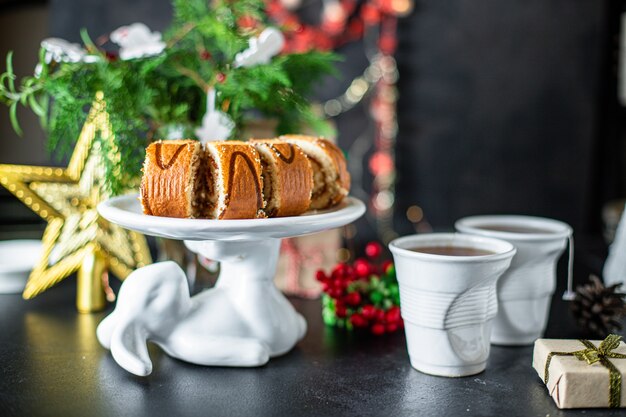 Biscuit de rouleau de pâtisserie maison de Noël