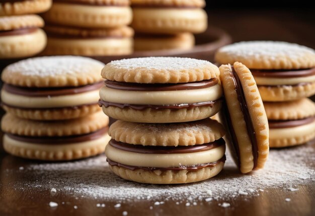 Les biscuits Alfajores Sandwich fabriqués avec deux biscuits en forme de pain court