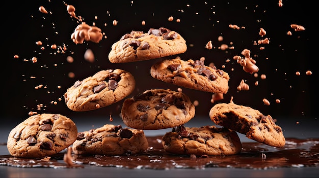 Biscuits américains aux pépites de chocolat avec des touches de chocolat