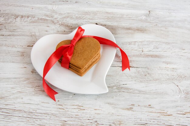 Biscuits au beurre en forme de coeur, Saint Valentin