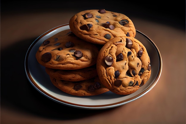 Biscuits au chocolat sur blanc