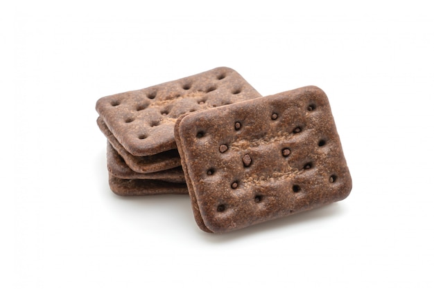 biscuits au chocolat avec crème au chocolat