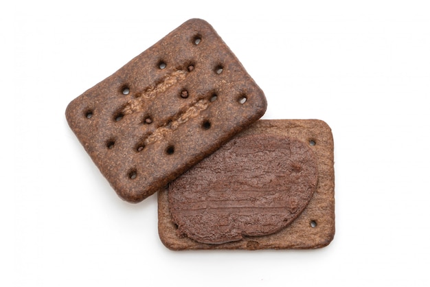 biscuits au chocolat avec crème au chocolat