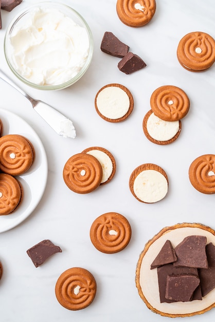 biscuits au chocolat à la crème