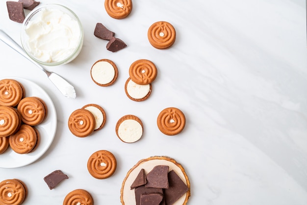 biscuits au chocolat à la crème