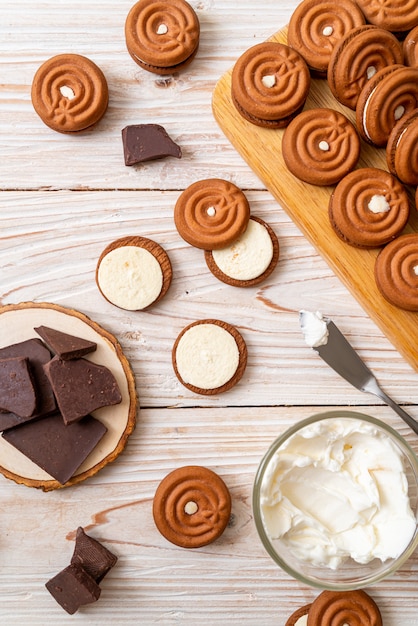 biscuits au chocolat à la crème