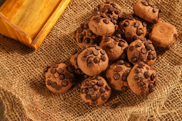 Biscuits au chocolat croustillant sur toile