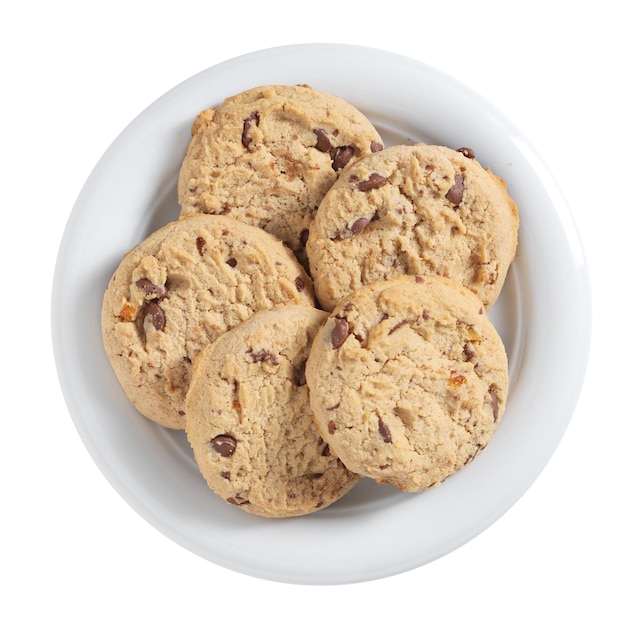 Biscuits au chocolat dans l'assiette