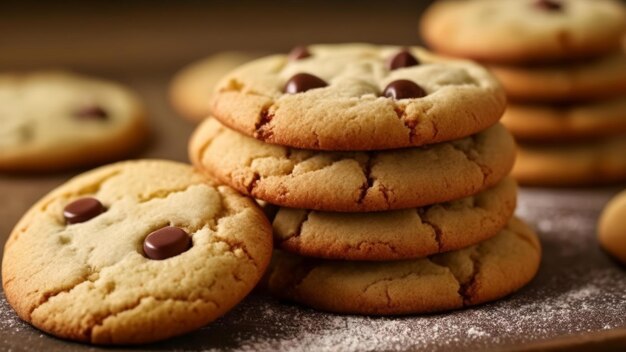 Des biscuits au chocolat délicieusement cuits.