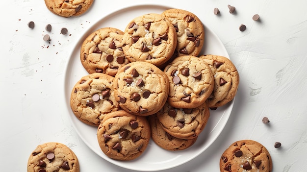 Des biscuits au chocolat fraîchement cuits.