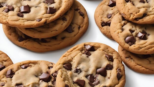 Biscuits au chocolat isolés sur fond blanc