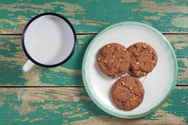 Biscuits au chocolat et lait