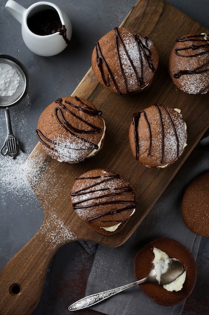 Biscuits au chocolat de Woopie Cookie à la crème de mascarpone